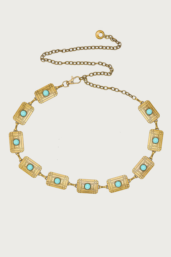 Vintage Stone Pendant Chain Belt view 2