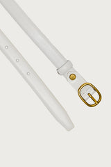 Oval Buckle Faux Leather Belt