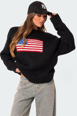 USA Oversized Chunky Knit Sweater