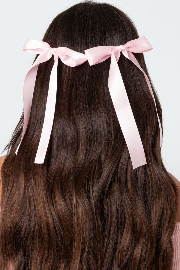 Satin Effect Ribbon Hair Clip Pack view 1