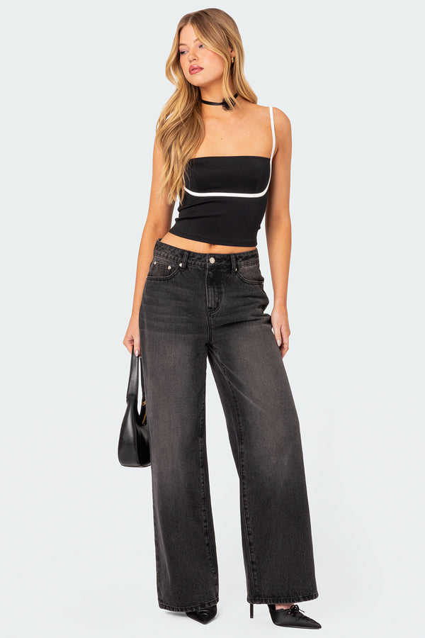 Yang Contrast Strap Tank Top view 2