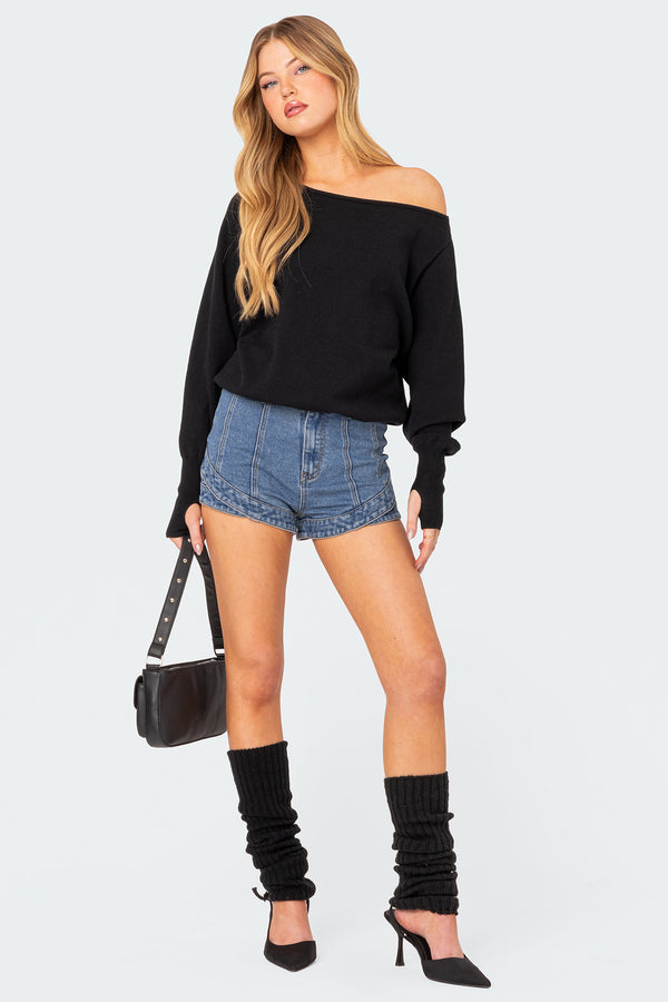 Off Shoulder Oversized Sweater view 2
