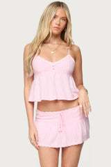 Selene Lacey Pleated Tank Top