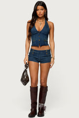 Sashe Stretchy Denim Shorts