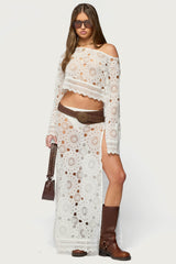 Milana Sheer Lace Off Shoulder Top