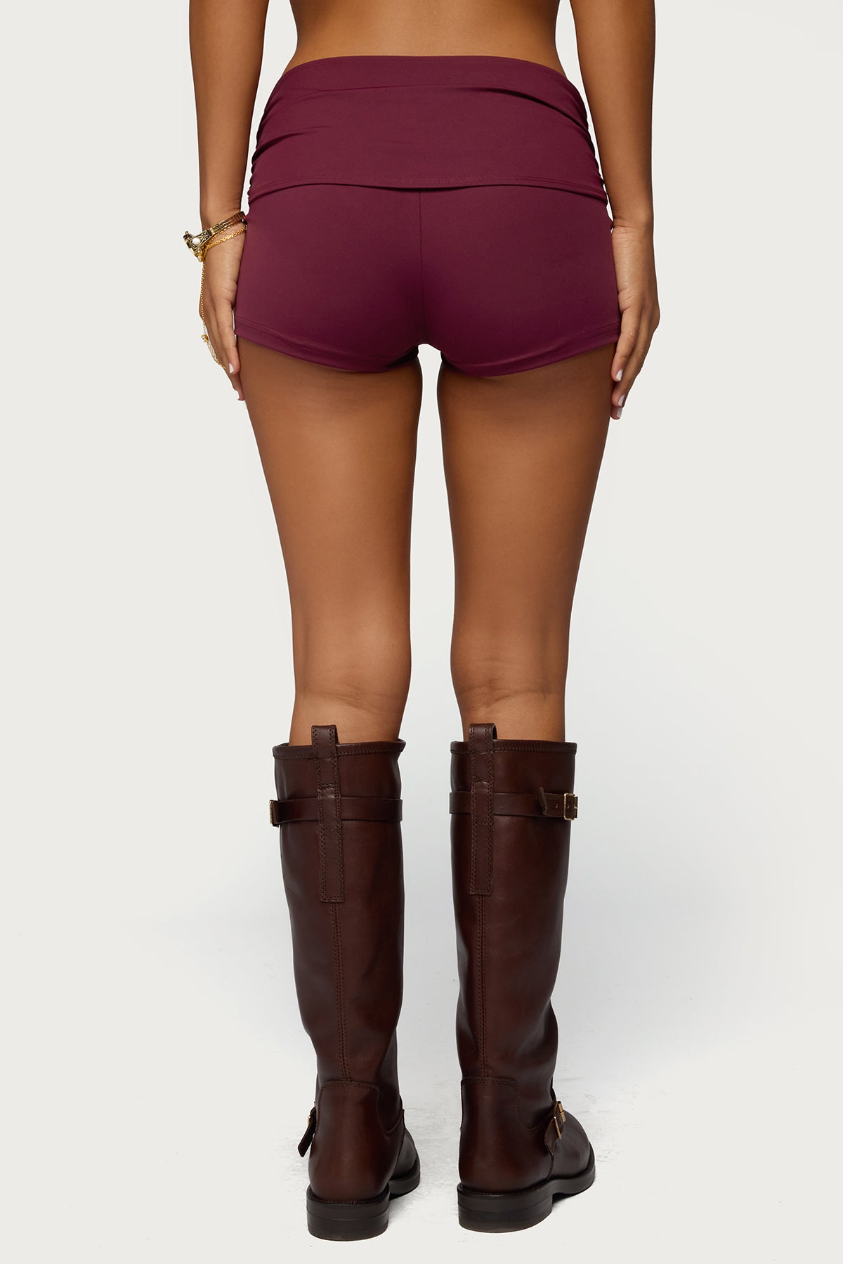 Rusana Swirl Ruched Micro Shorts