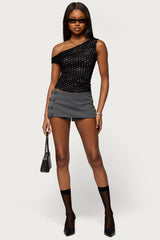 Off Shoulder Lace Polka Dot Top