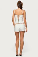 Alixa Pleated Detachable Straps Corset