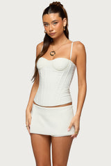 Alixa Pleated Detachable Straps Corset