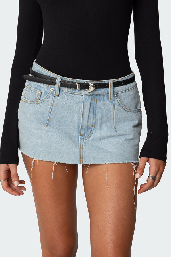 Abstract Buckle Faux Leather Belt view 1