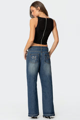 Davis Grommet Low Rise Baggy Jeans