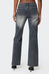 Alysse Washed Low Rise Baggy Jeans