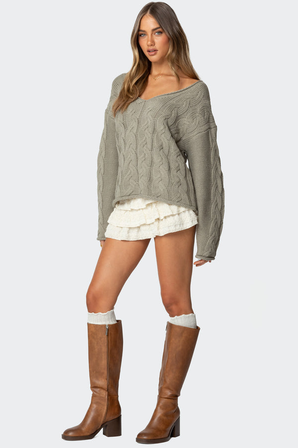 Inga Oversized Cable Knit Sweater view 2