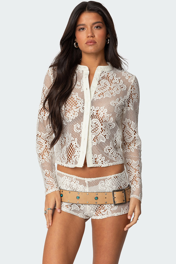 Peyson Sheer Lace Top view 2