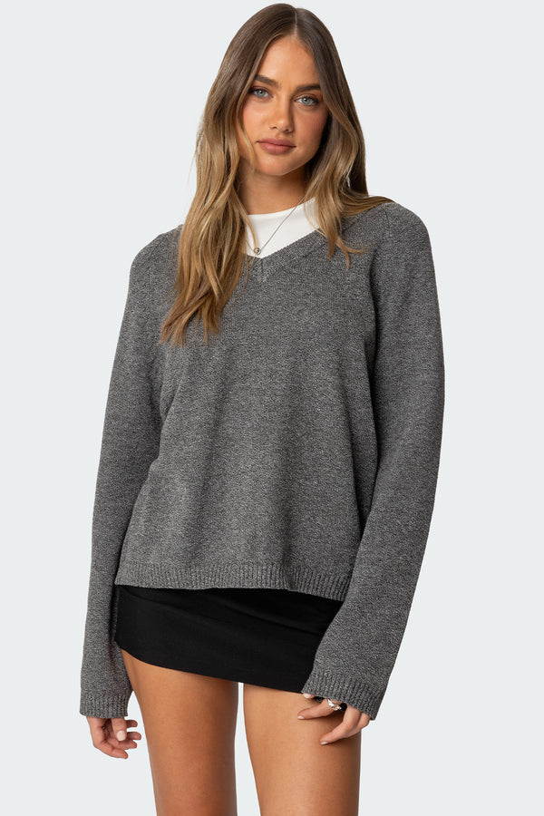 Martha Oversized V Neck Sweater view 1
