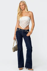 Sheer Lace Handkerchief Top