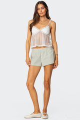 Sheer Lacey Babydoll Tank Top