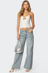 Everly Studded Low Rise Baggy Jeans