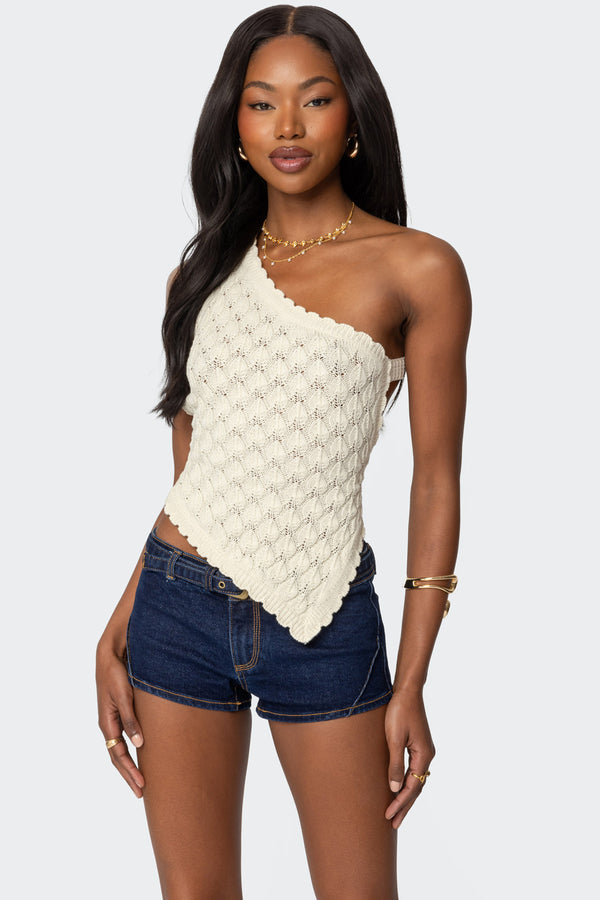 Codi Backless Asymmetric Knit Top view 1