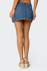 Heart Pocket Denim Mini Skirt