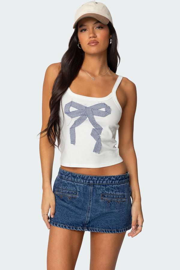Harpa Gingham Bow Tank Top view 1