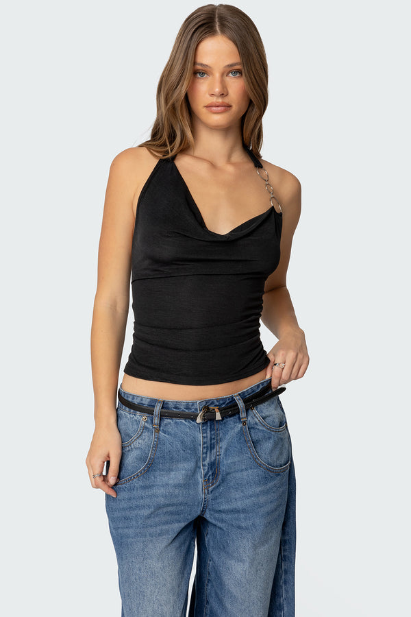 Rhia Cowl Neck Halter Top view 1