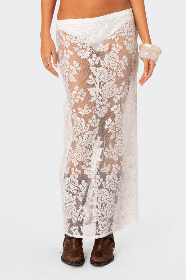 Bess Sheer Lace Maxi Skirt view 2