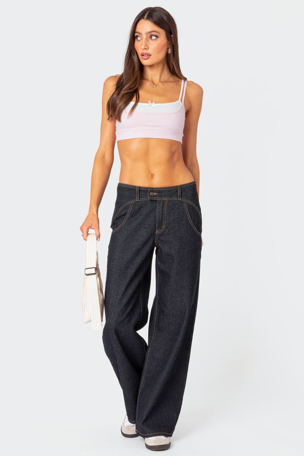 Western Low Rise Wide Leg Jeans view 1