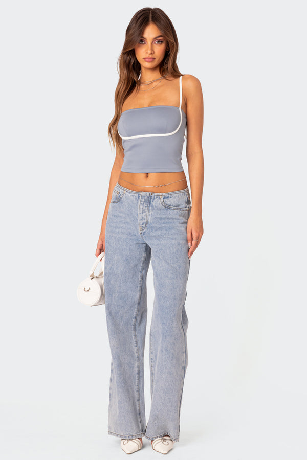 Yang Contrast Strap Tank Top view 2