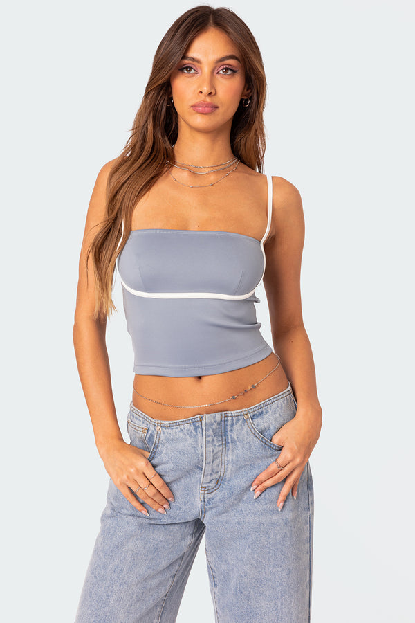 Yang Contrast Strap Tank Top view 1