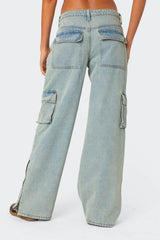 Andi Low Rise Baggy Cargo Jeans