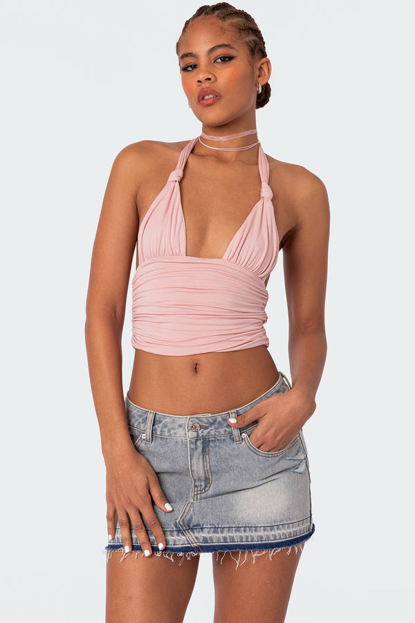 Lillie Knotted Halter Top view 1