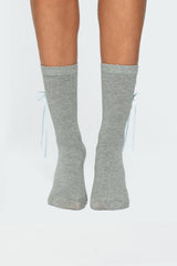 Ribbon & Flower Button Socks