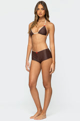Pinstripe Boyshort Bikini Bottom