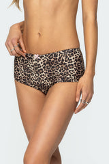 Mich Leopard Boyshort Bikini Bottoms