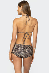 Mich Leopard Triangle Bikini Top