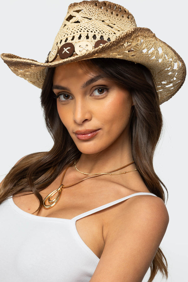 Howdy Straw Cowboy Hat view 1