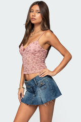 Floral Textured Lace Tank Top
