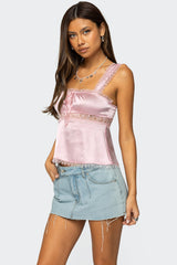 Loryn Lacey Satin Effect Top