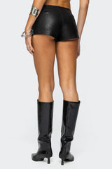 Grommet Faux Leather Micro Shorts