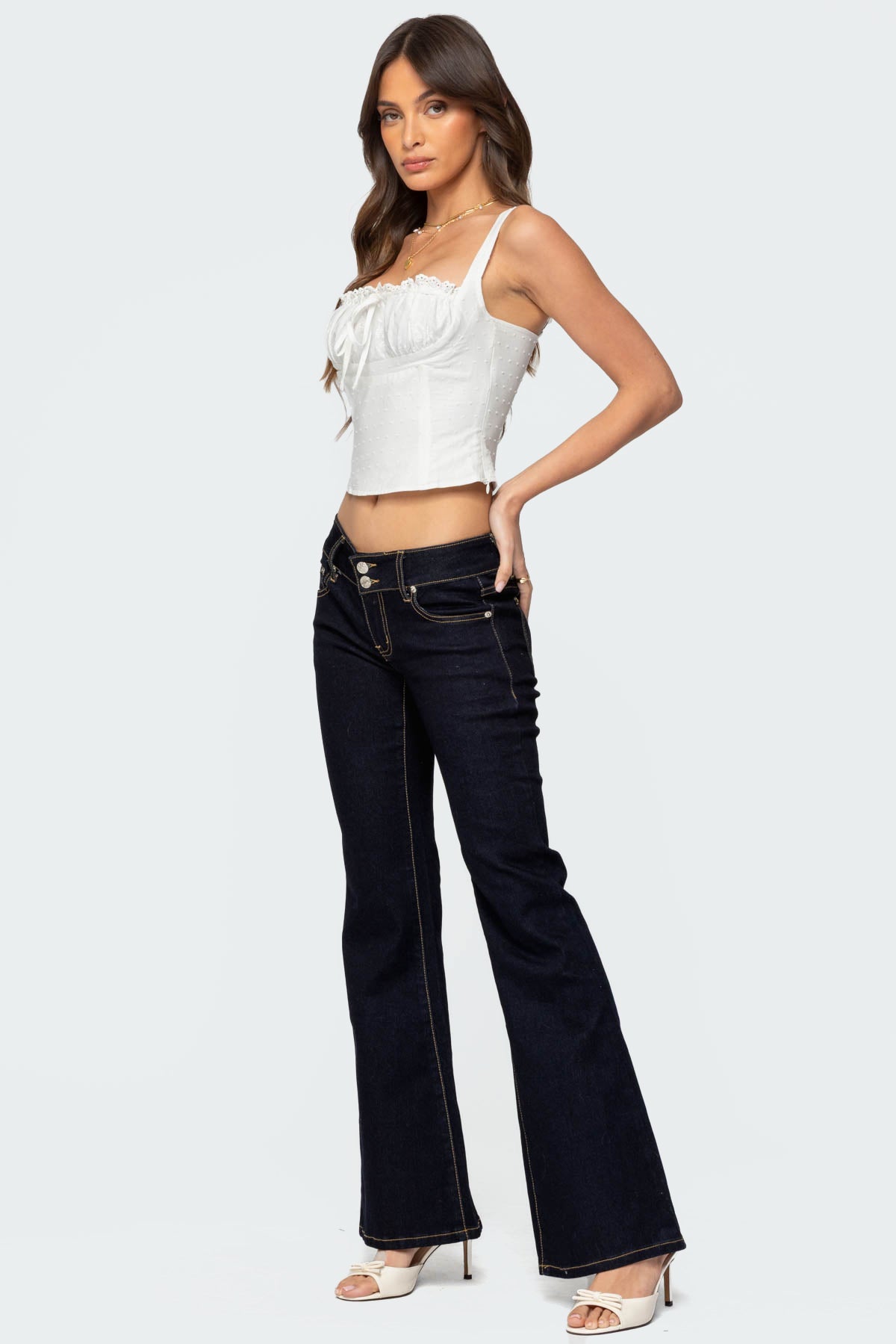 Dulcie Dotted Cotton Bustier Top
