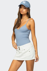 Teaghan V Neck Fitted Bodysuit