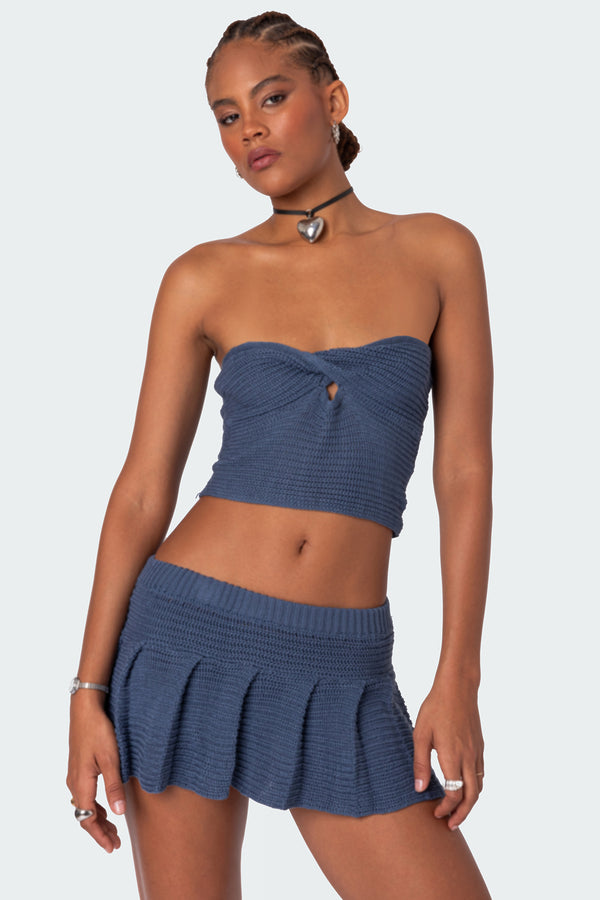 Kiera Twist Front Knit Tube Top view 1
