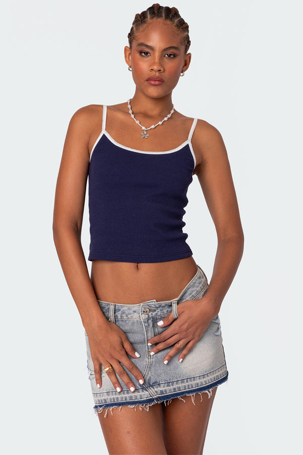 Franky Ribbed Contrast Tank Top view 1