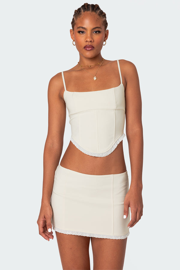 Thora Woven Lace Up Corset view 1