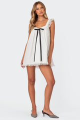 Rayne Lacey Babydoll Mini Dress