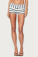 Lorenza Striped Foldover Shorts