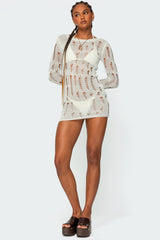 Manuela Distressed Knit Mini Dress