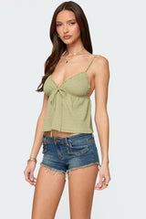 Brianne Textured Babydoll Tank Top