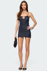 Sparkly Open Back Mini Dress